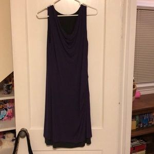 Athleta inverse drape cowl dress small purple/grey